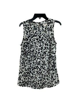 Merona Women Sleeveless Animal Print With Keyhole Back Blouse Size S